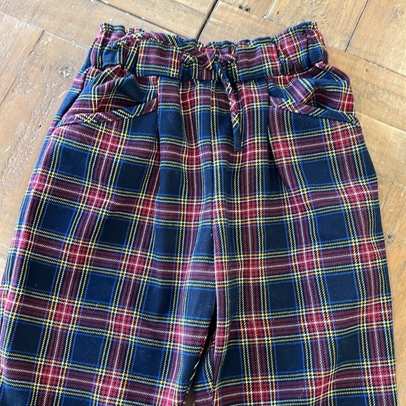 Zara tartan plaid paper bag pants - Picture 2 of 5
